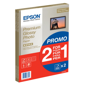 Epson Premium Glossy Photo Paper BOGOF - Lucido - A4 (210 x 297 mm) - 255 g/m² - 15 fogli carta fotografica (pacchetto di 2) - per EcoTank ET-2650, 2750, 2751, 2756, 2850, 2851, 2856, 4750, 4850